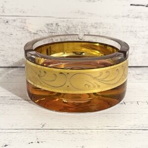 Vintage Antique Crystal Astray 24K Gold 5" Heavy Silver Crystal Hand Made NEW